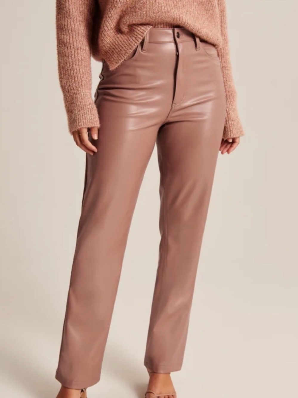 Abercrombie & Fitch Pink Brown 90s Straight Leg Ultra High Rise Pants Size 32